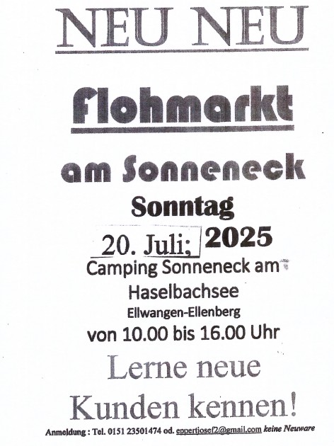 Flohmarkt am Campingplatz Sonneneck
