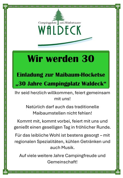 30 Jahre Camping Waldeck